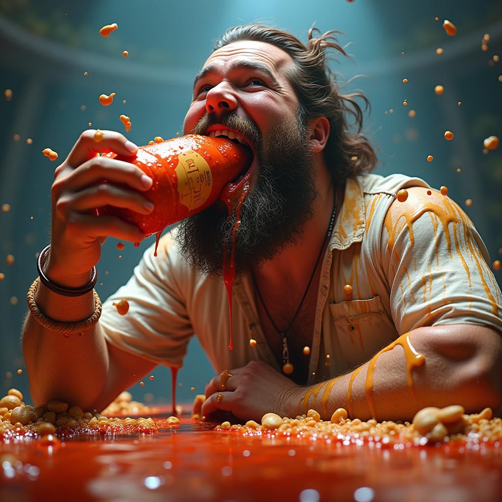 Huckleberry Finn Enjoys Jabascot Nutterade, Matte Painting