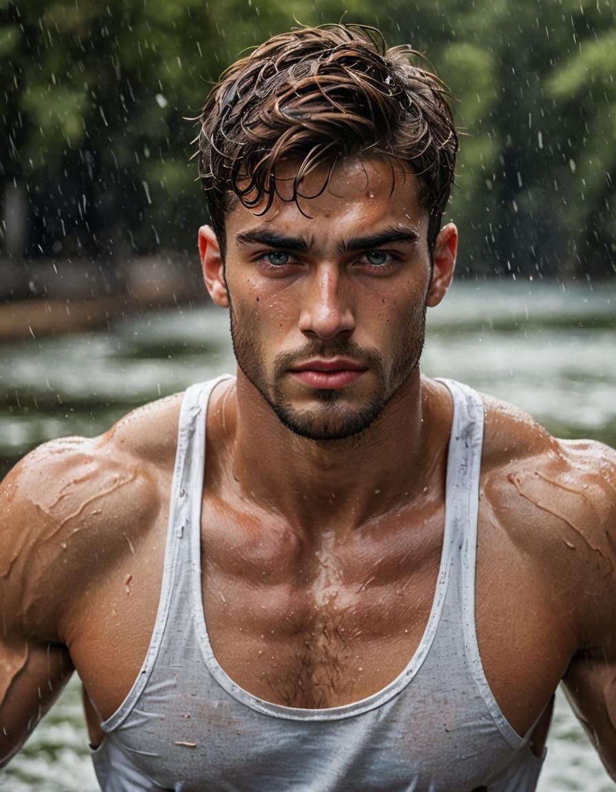 Striking Portrait of a Handsome Man with Heterochromia