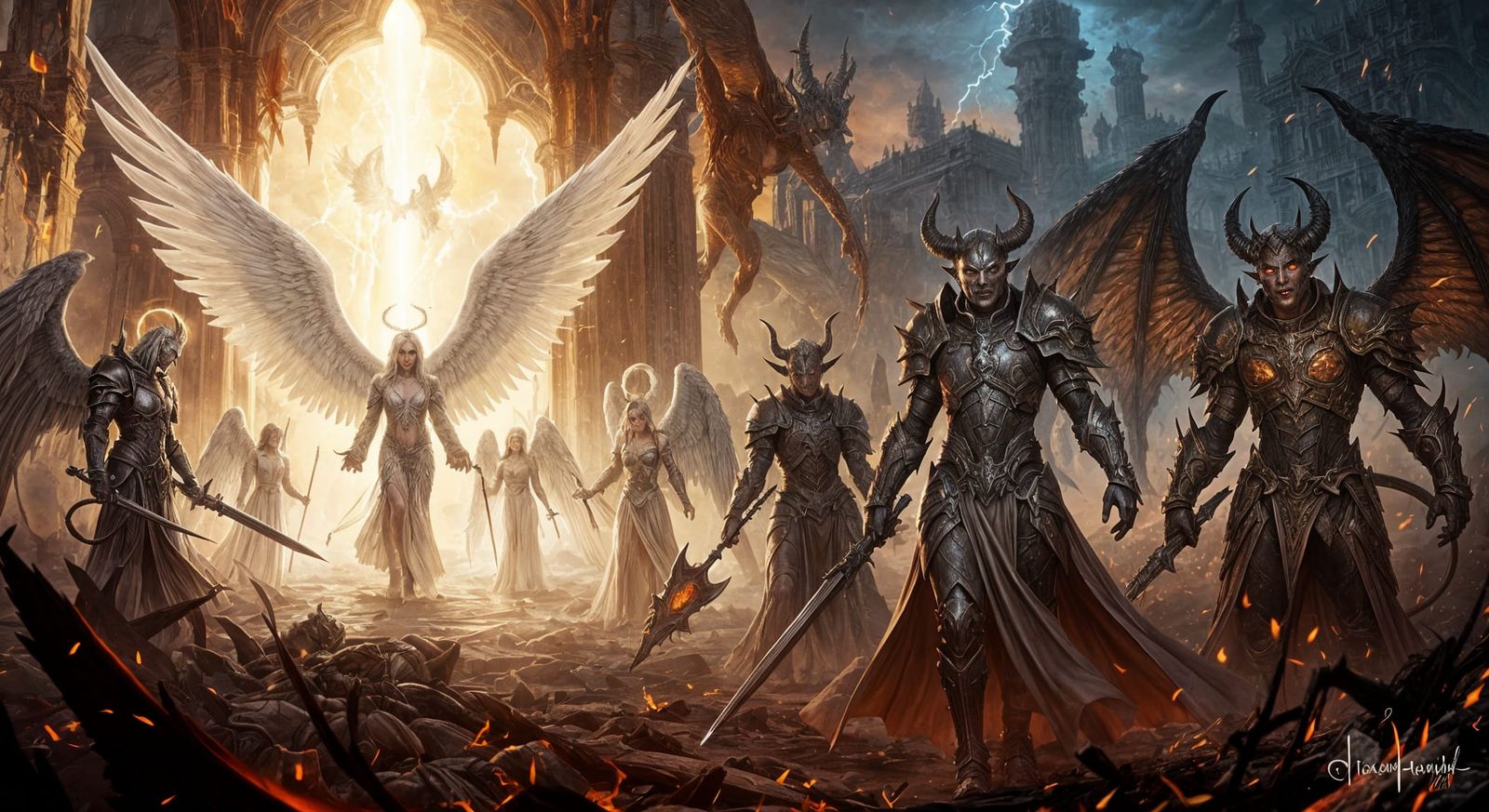 Angels, Demons, and Hybrids in Epic Battle