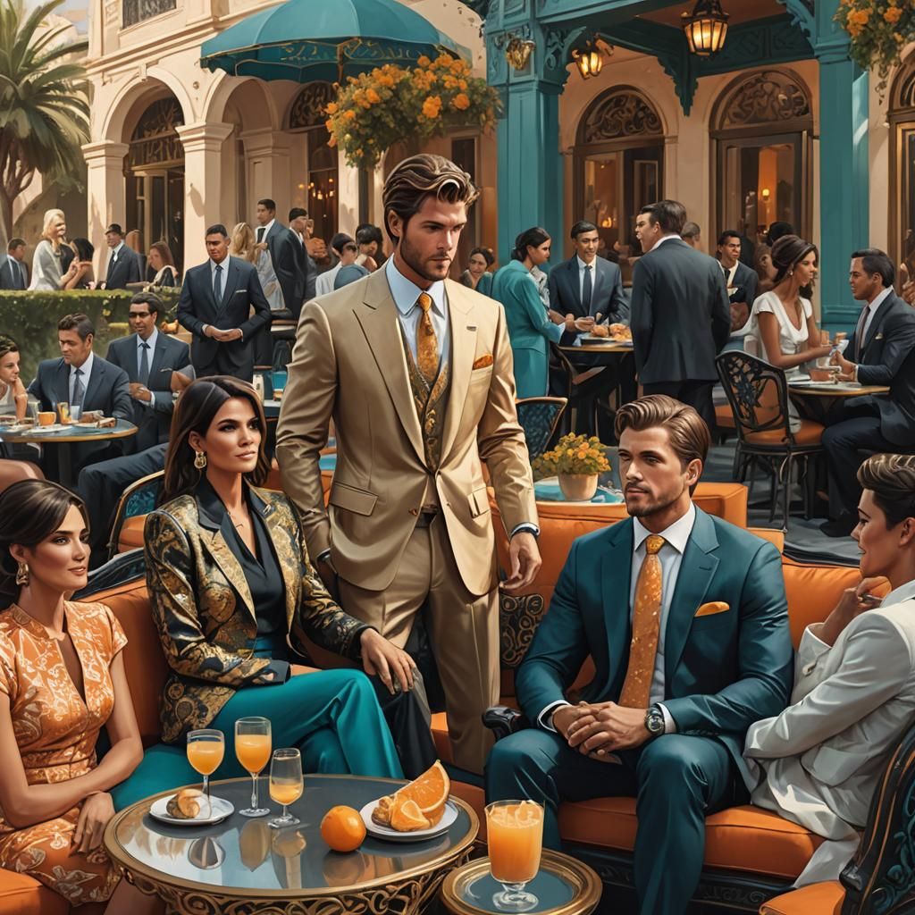 Elegant Kardashian Brunch in Art Nouveau Style