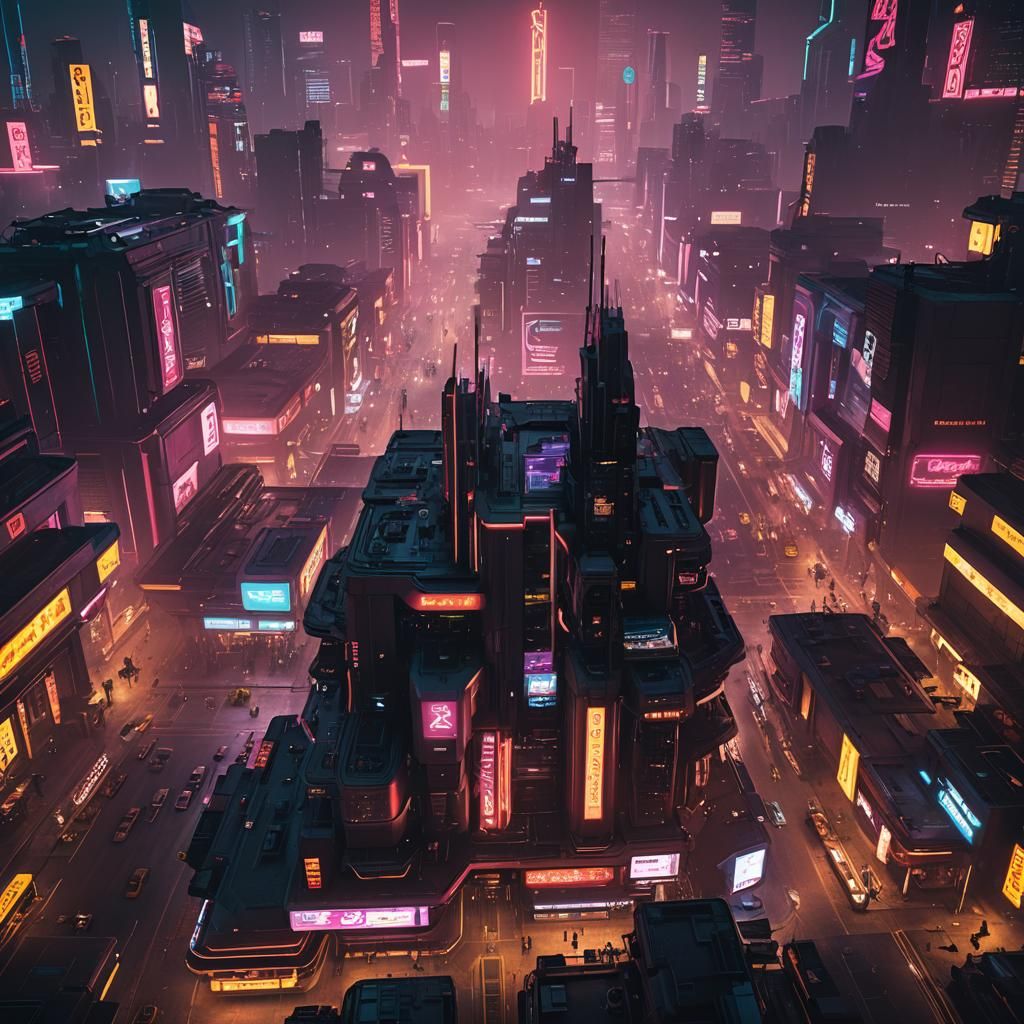 Cyberpunk Alien Encounter: A Neon-Lit Future