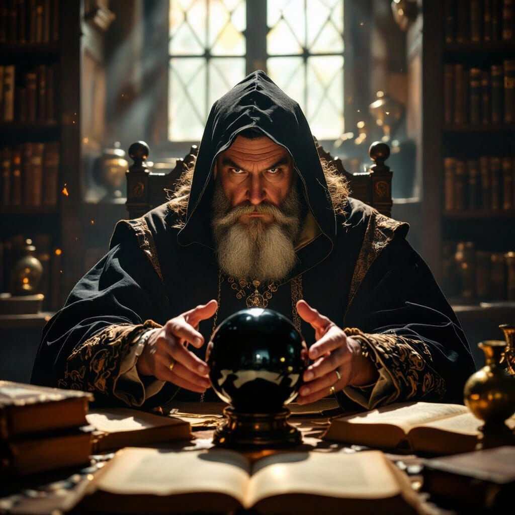 John Dee Portrait with Alchemical Instruments