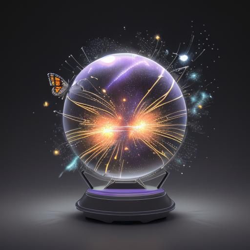 Steampunk Engine with Bionic Butterflies and Galaxy Sparkles