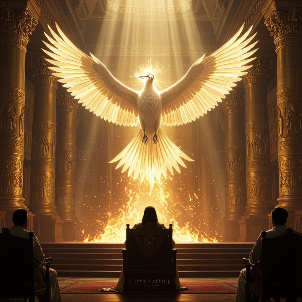 Divine Bird's Cosmic Judgement in Royal Court