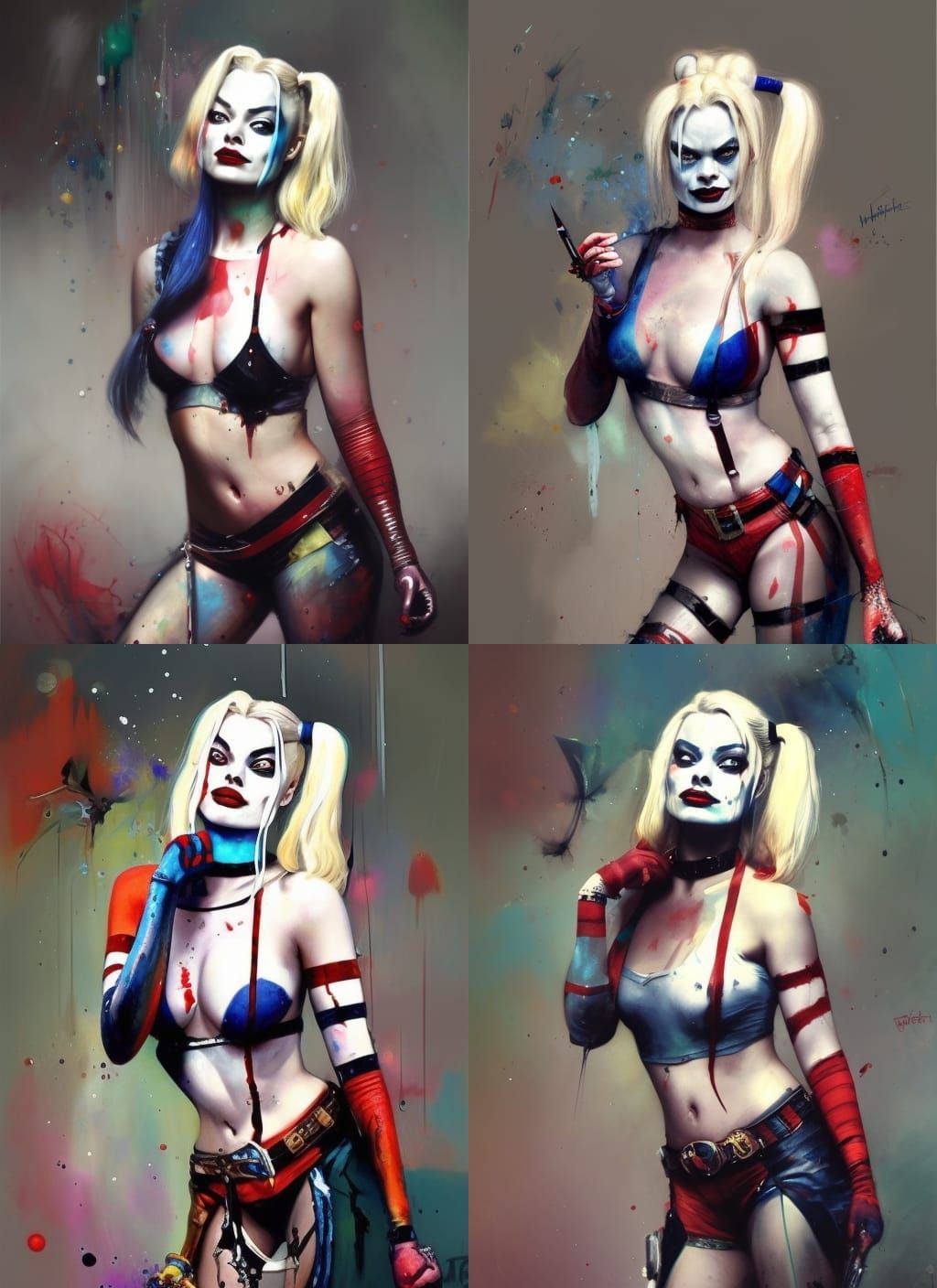 Harley Quinn Crayon Caricature, Whimsical Art