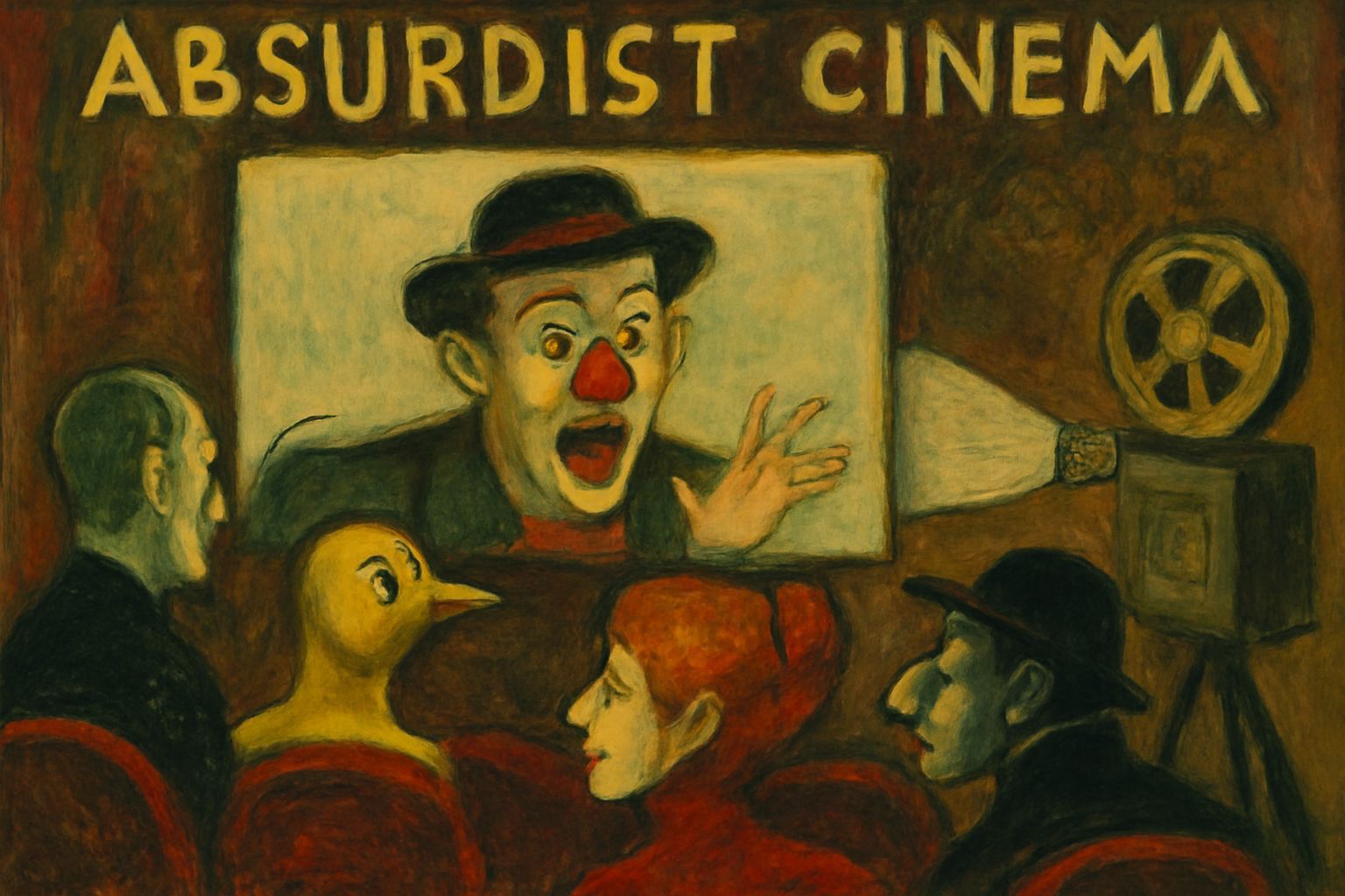 Absurdist Cinema: A Toulouse-Lautrec Inspired Scene
