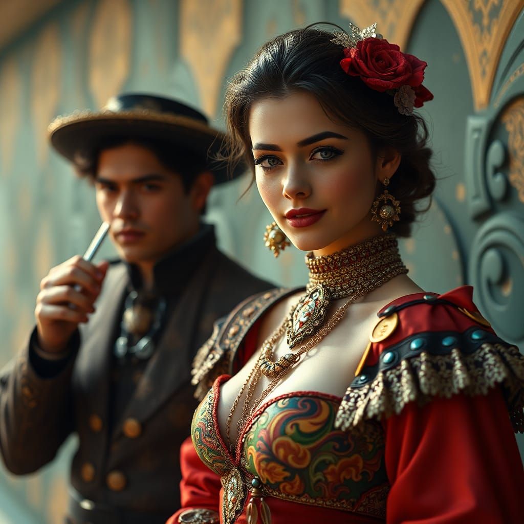 1980s Fashion with Selective Color, Matte Painting