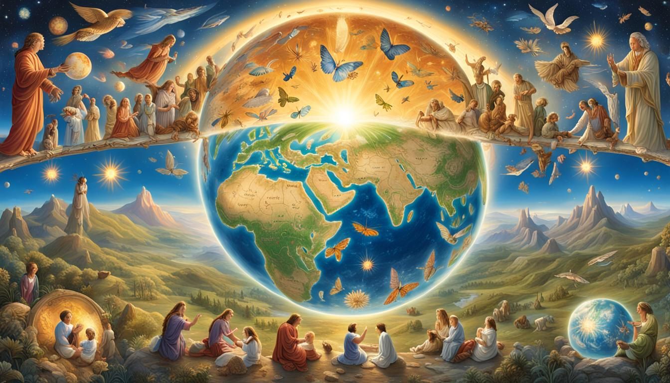 God's Hands Cradle Earth in Digital Art