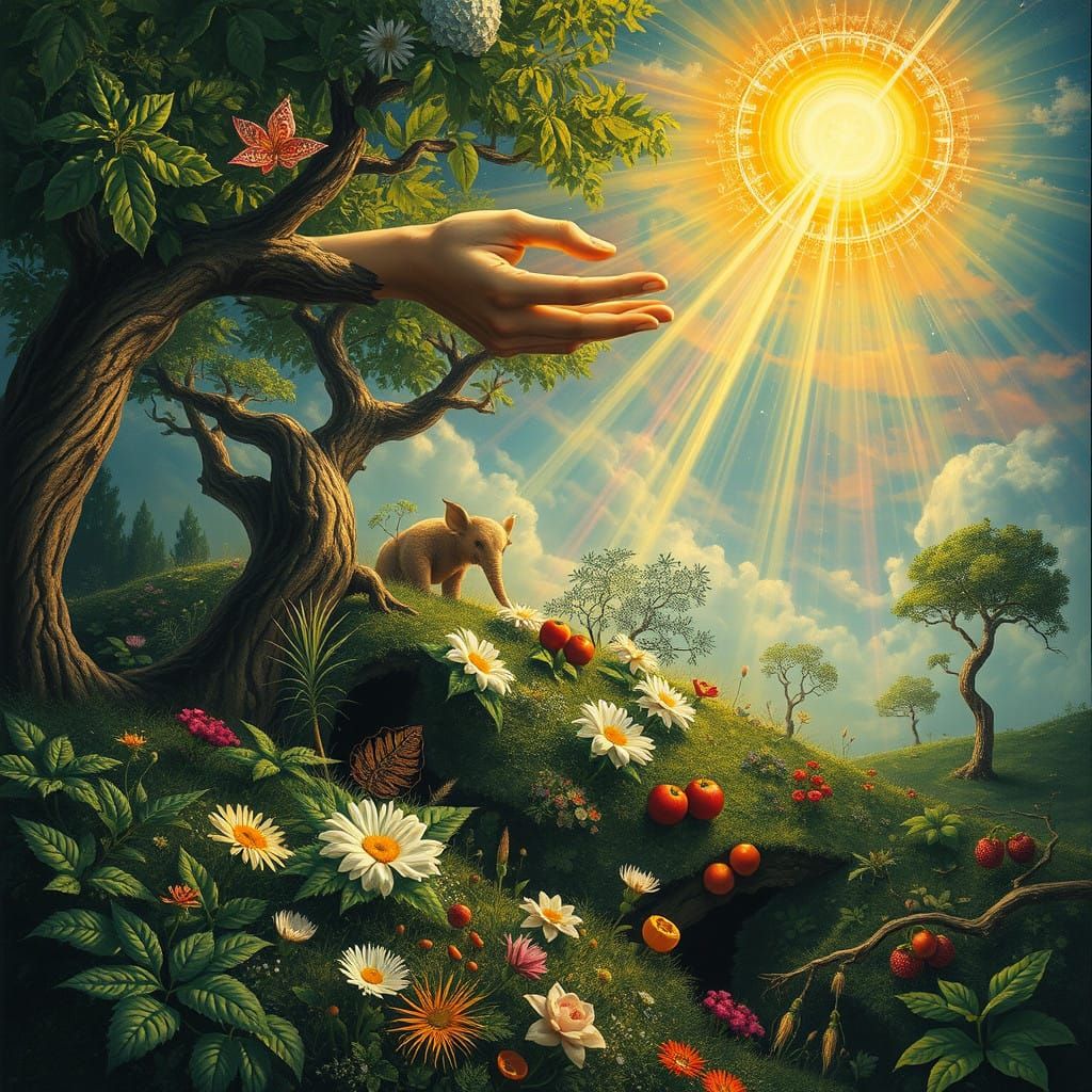 God's Vibrant Hand Guides the Emergence of Life on Earth in....