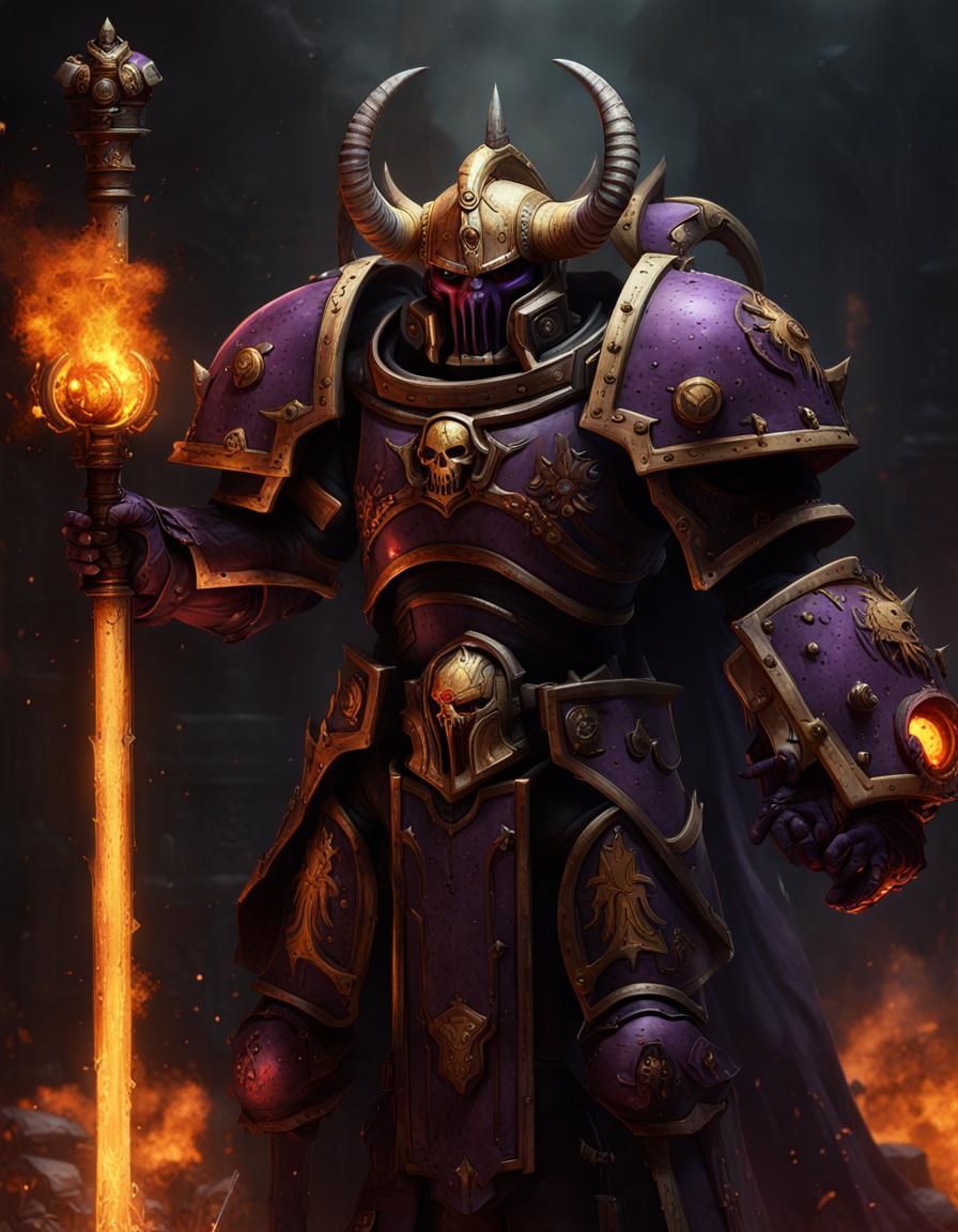 Chaos Space Marine with Demonic Fire Magic