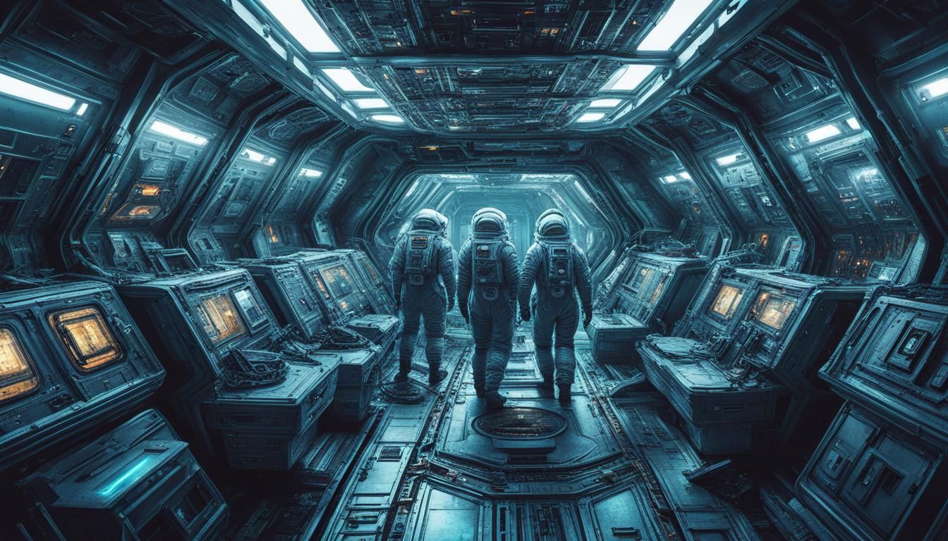 Astronauts Infected by Aliens in Spaceship, Hyperdetailed Fu...