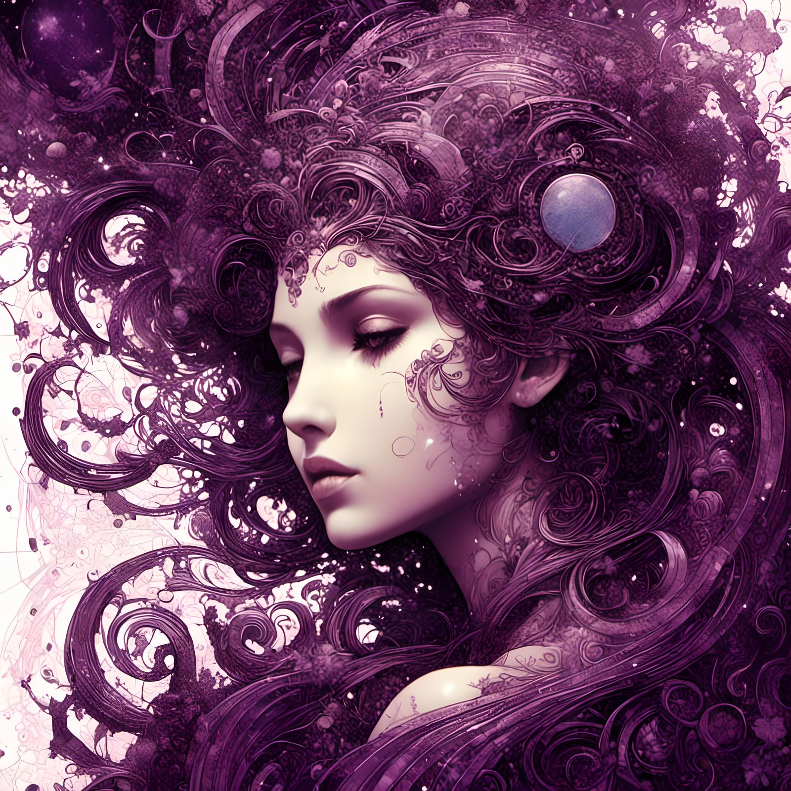 Purple and Black Abstract Design