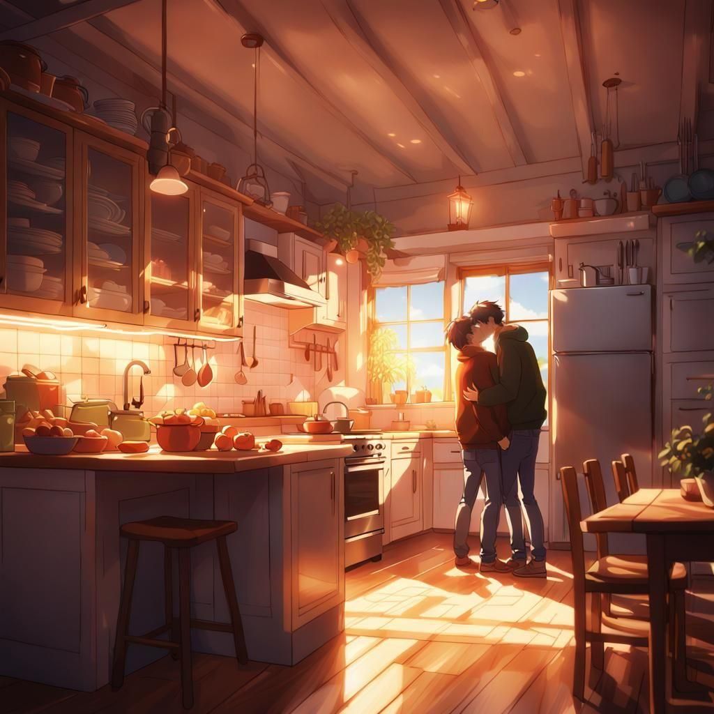 Warm Embrace: A Kiss in the Kitchen, Anime Style