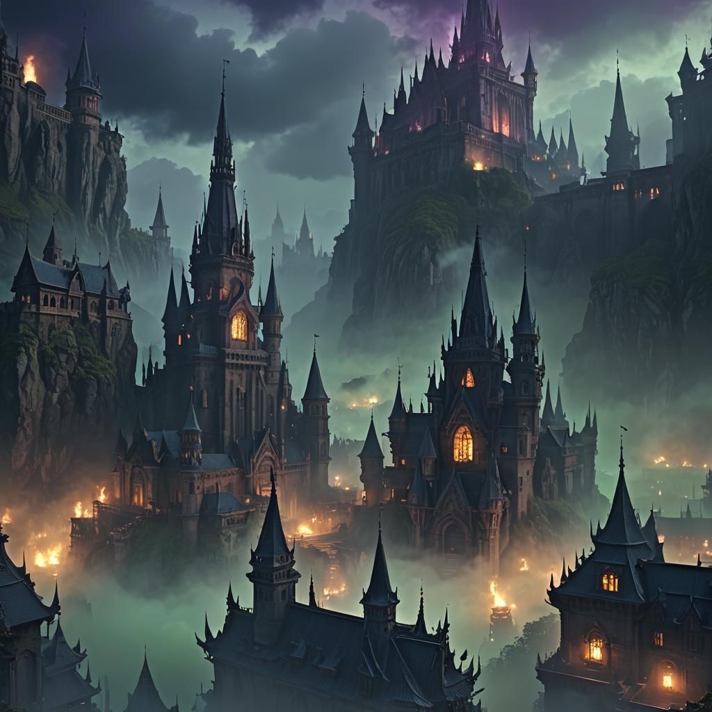 Foreboding Kingdom in Dark Fantasy Matte Painting
