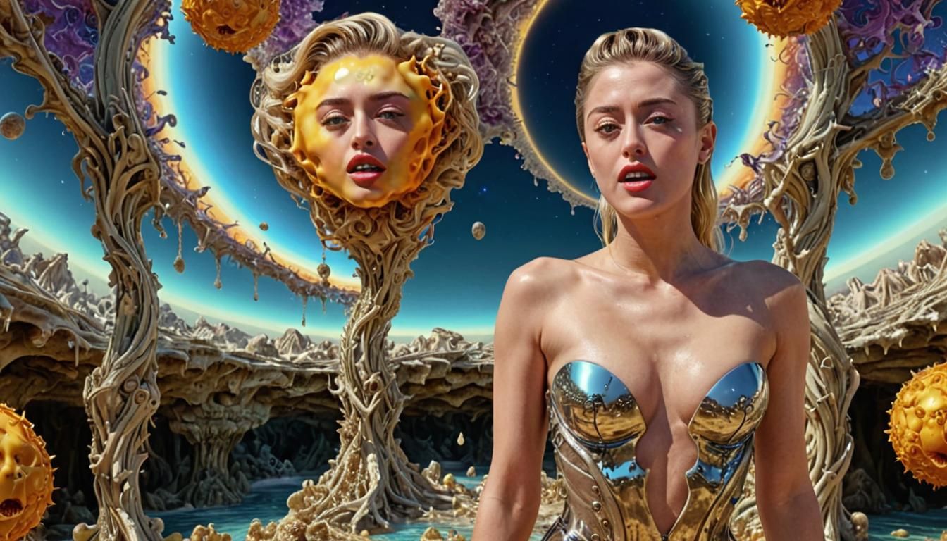 Deepdream Celebrity Portrait in Mandelbulb Style
