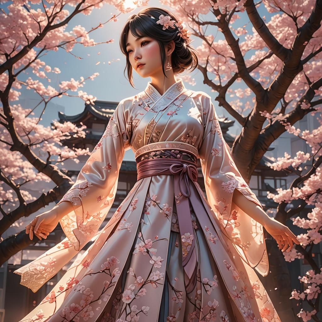 Anime Portrait of a Beautiful Woman in Moe Style