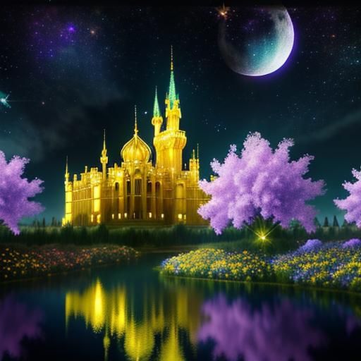 Angelic Palace in Chromatic Dreamscape