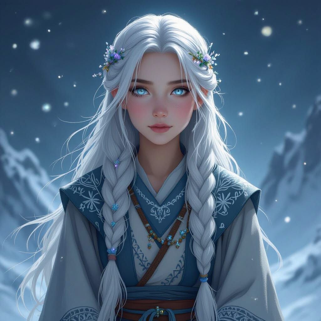 Young Tidecaller Apprentice in Dark Fantasy Style