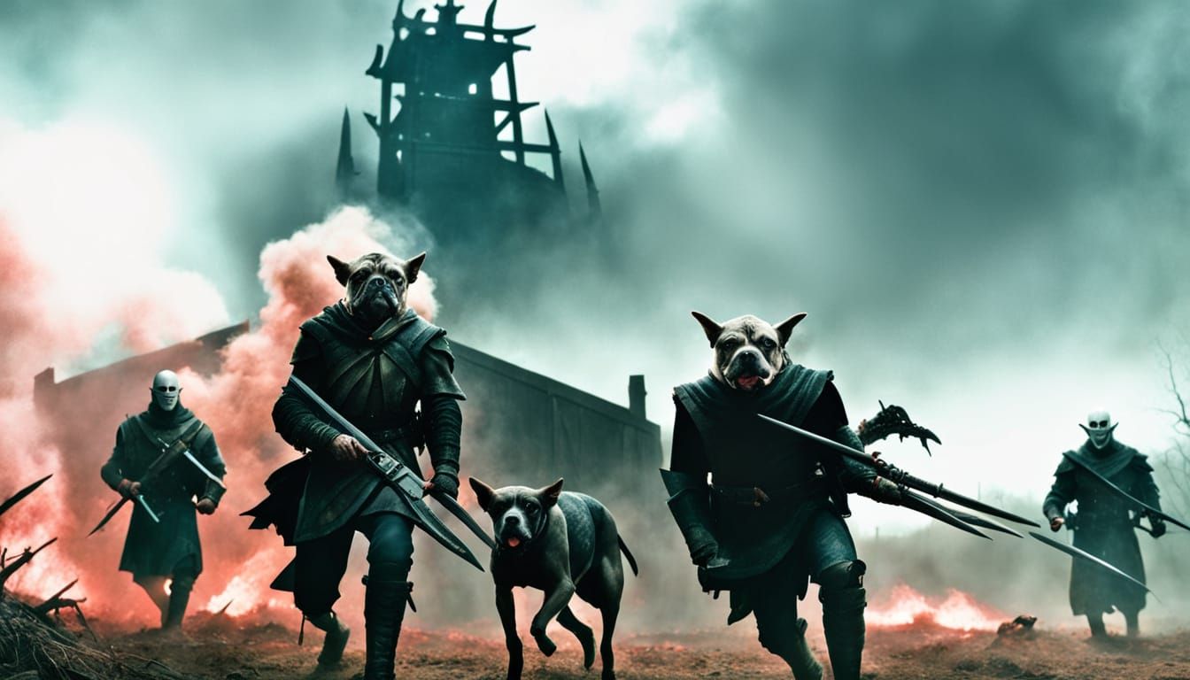 Dark Fantasy Battlefield Scene in Greg Rutkowski Style