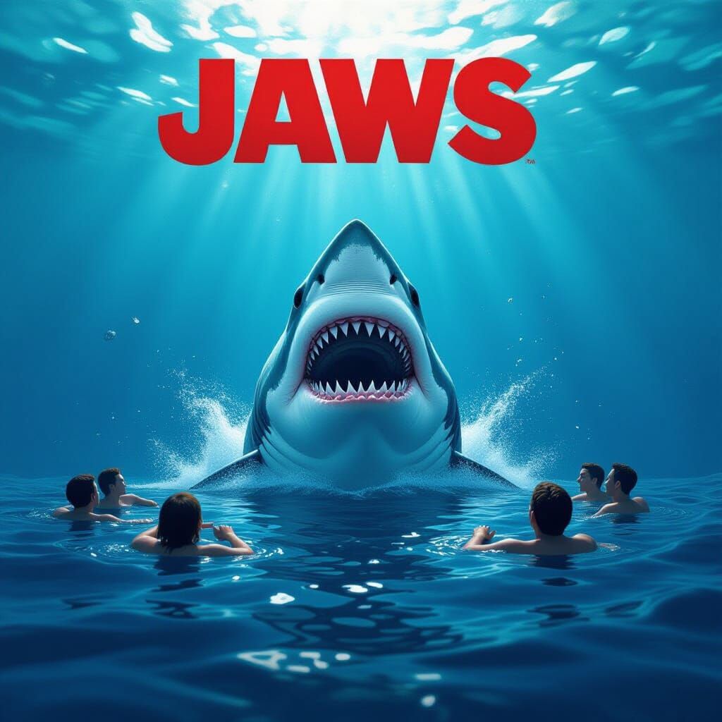 Jaws Poster Recreation with Cinematic Lighting