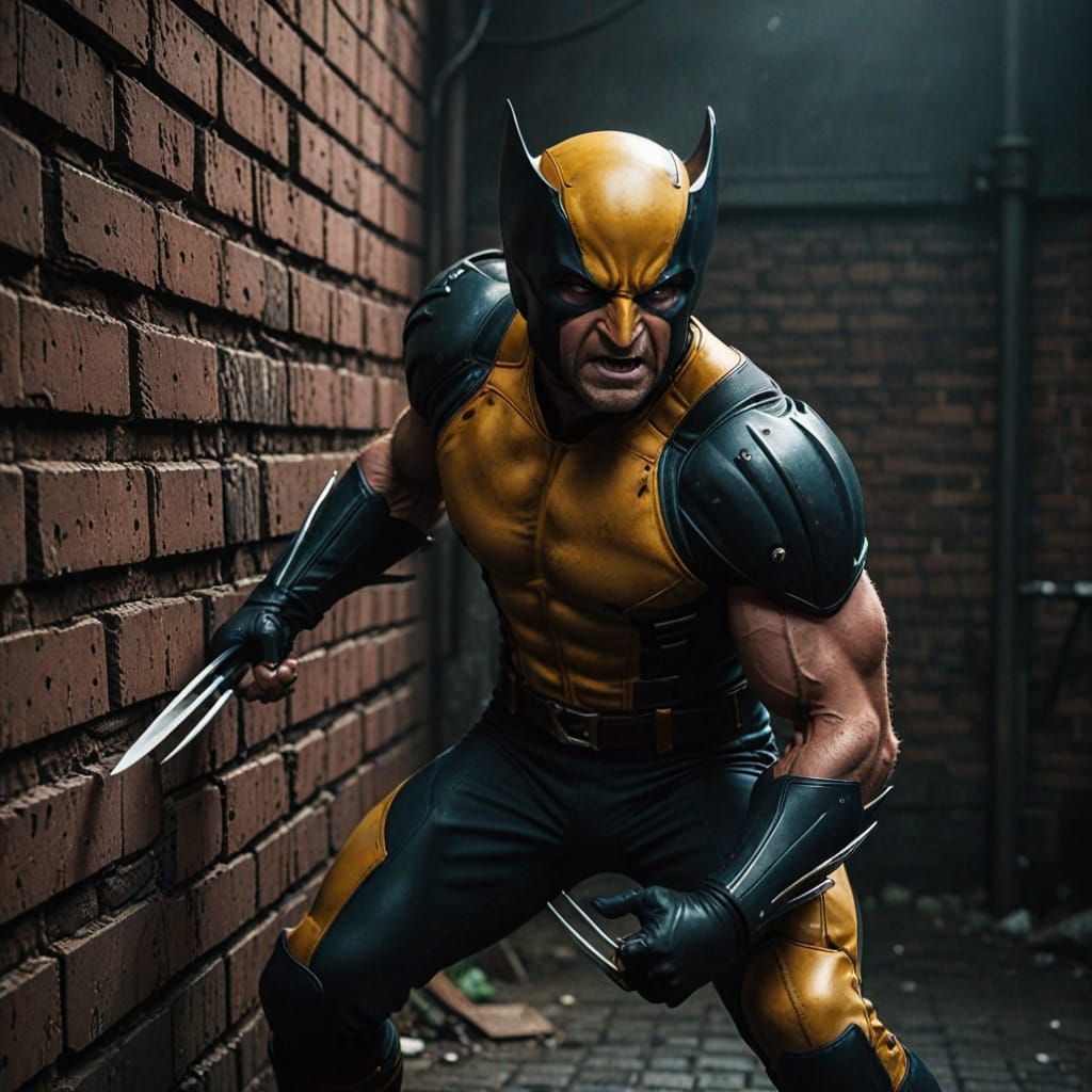 Cinematic Wolverine Smashes Through a Brick Wall in Moody, H...