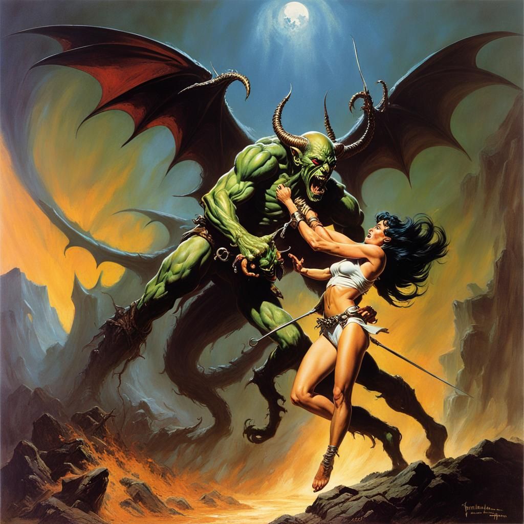 Incubus Terror Elf Attack in Fantasy Art Style