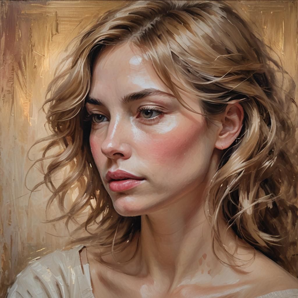 Intimate Portrait of Woman in Impressionist Realism Style