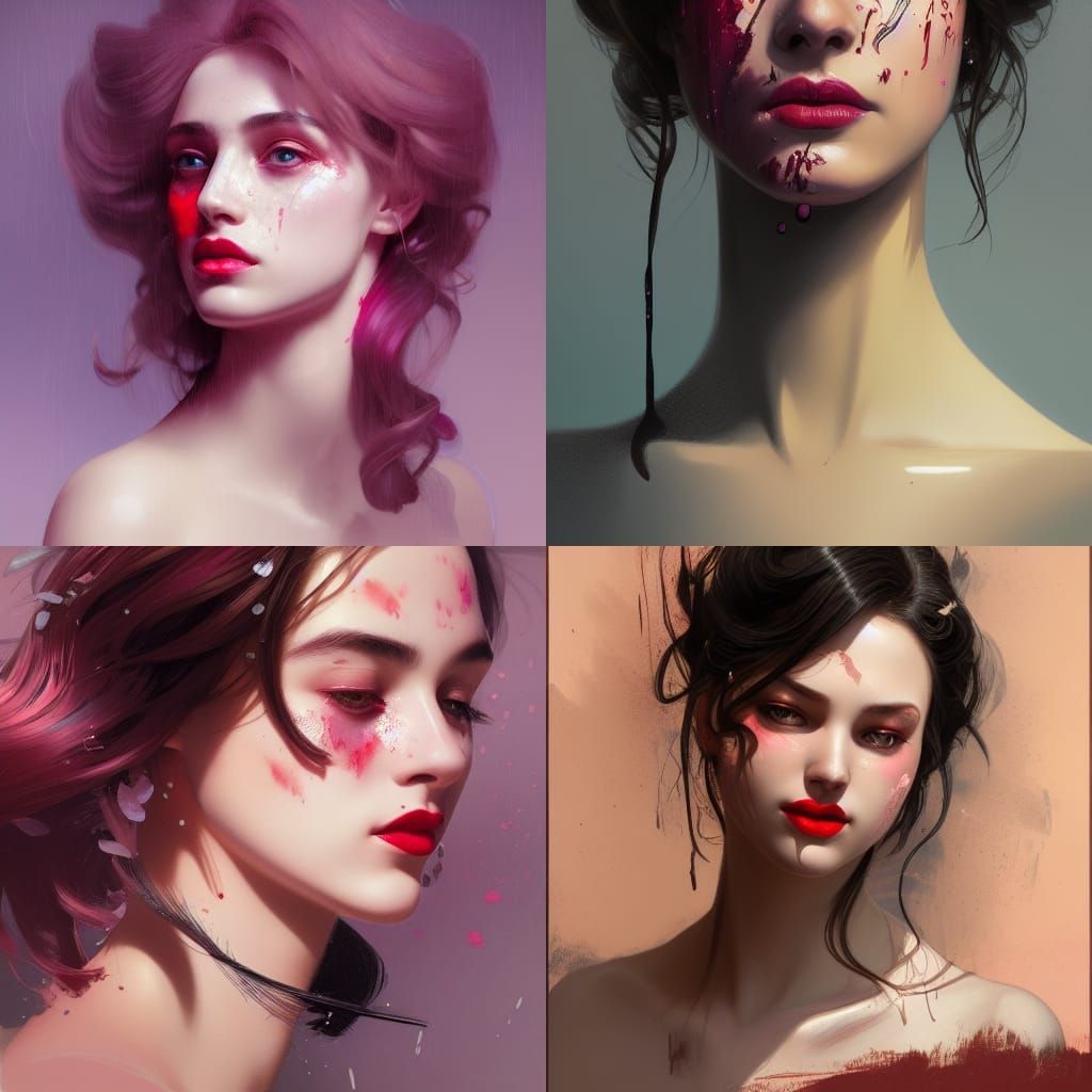 Striking Portrait Without Makeup in Hyperdetailed Digital Ar...
