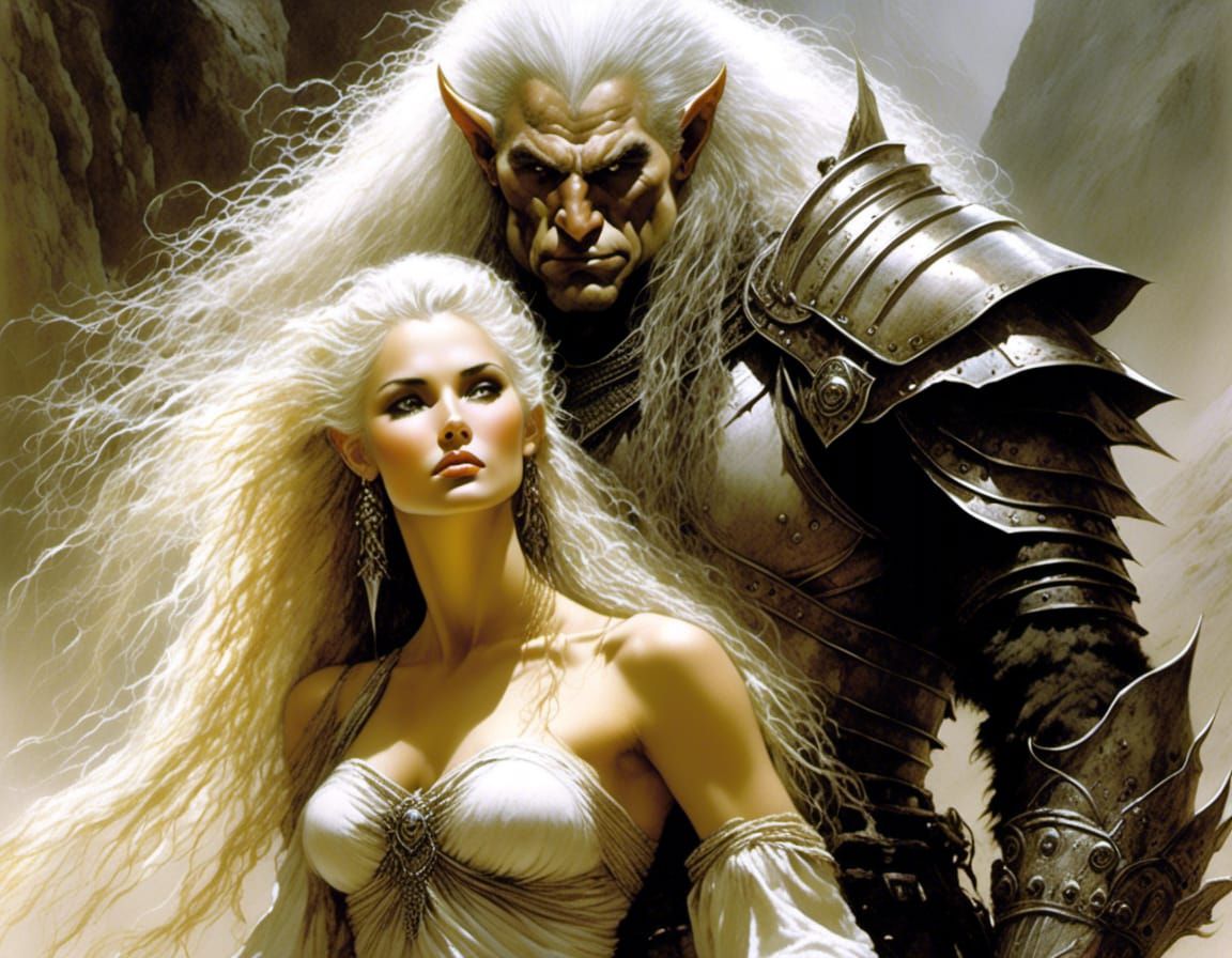 Trollish Protector: A Luis Royo-Inspired Illustration