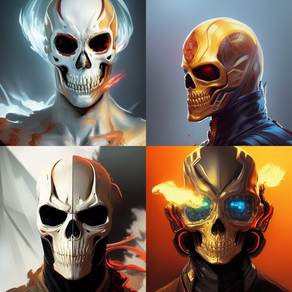 Ghost Rider Portrait in Hyperdetailed Art Style