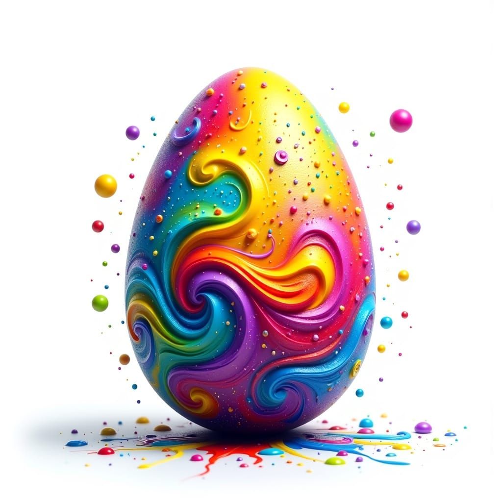 Ethereal Easter Egg in Abstract Vector Art Style