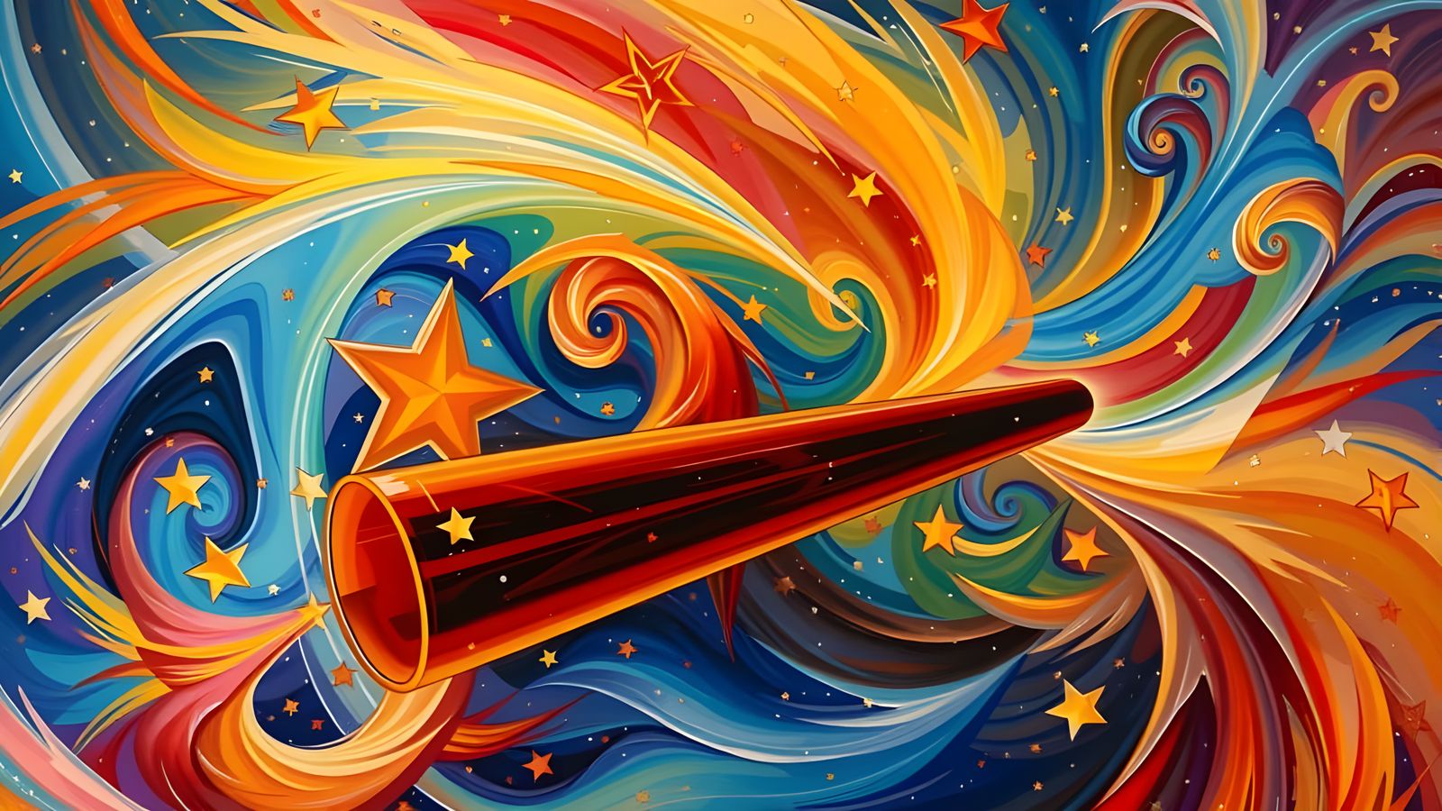 Cosmic Dreamscape of Interconnected Stars in Surreal Style