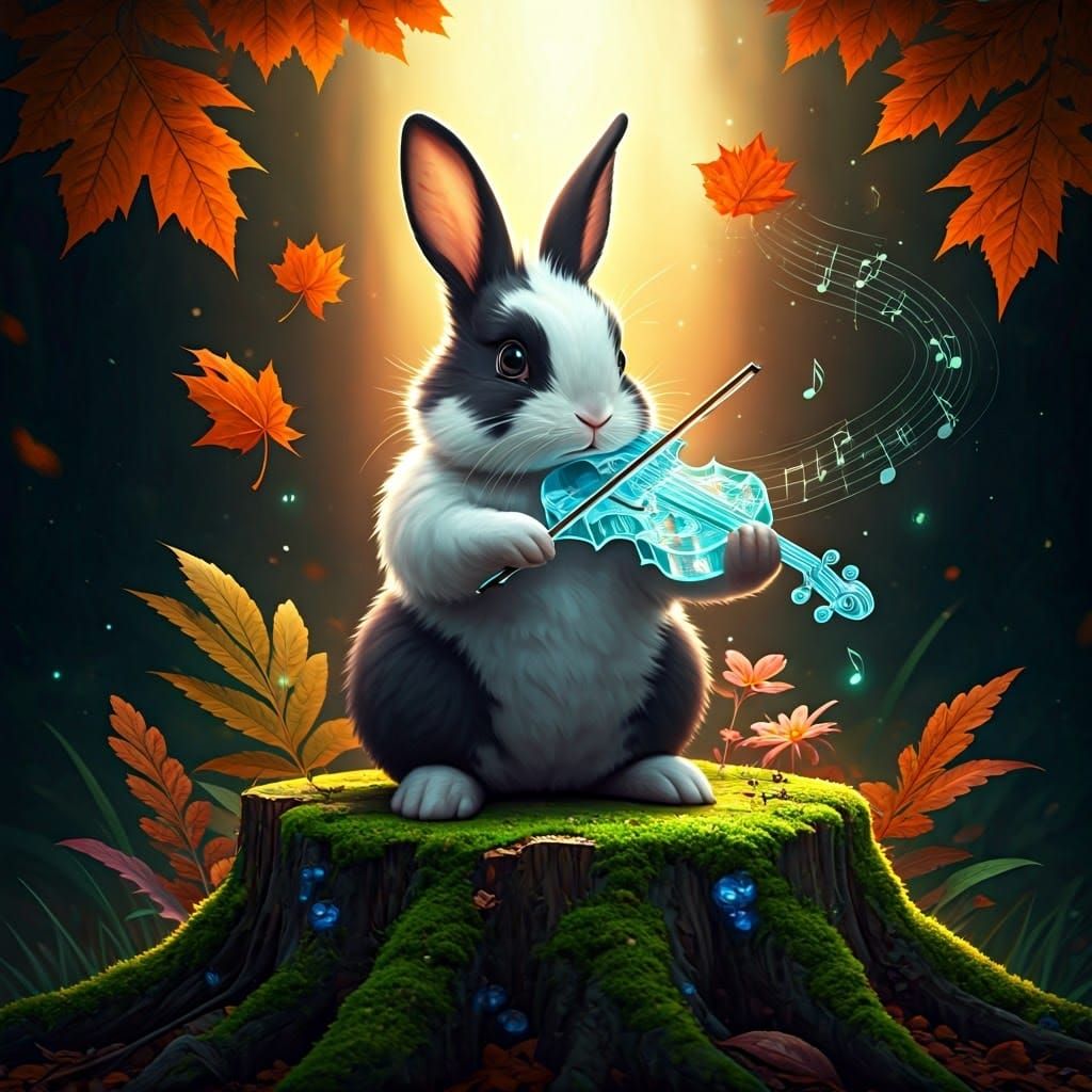 The Hopping Harmony: A Bunny's Magical Violin Serenade 🎻🐇�...