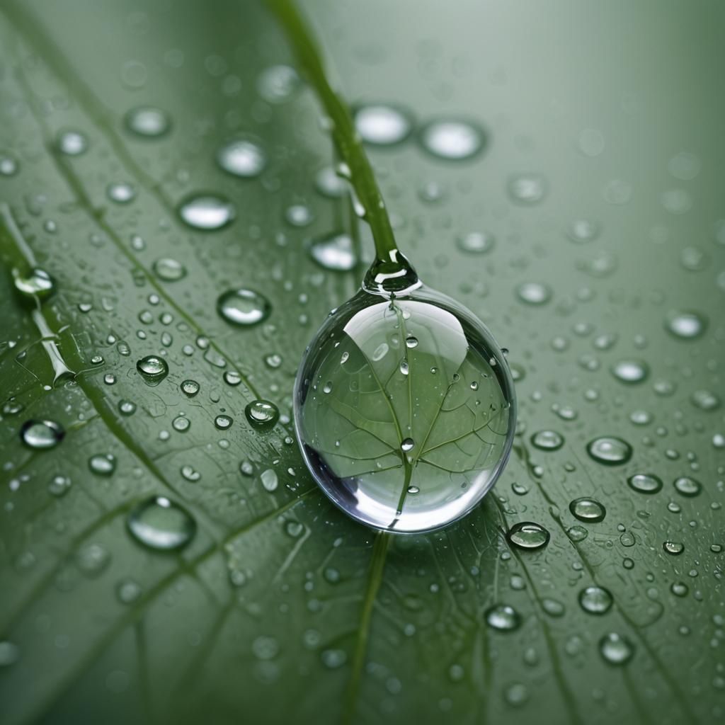 Raindrop Macro in Gurney Style: Photorealistic Rendering