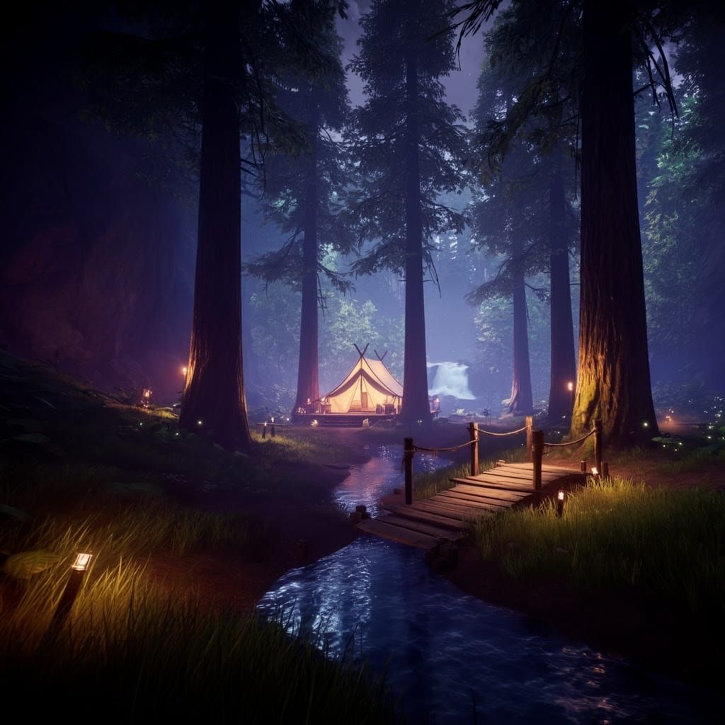 Enchanted Redwood Valley Sanctuary in Pearlescent Hues