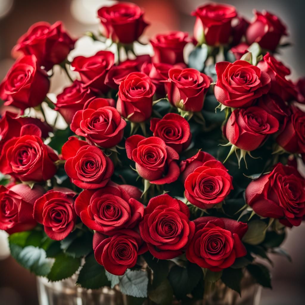Bouquet of Red Roses, Professional Photography
