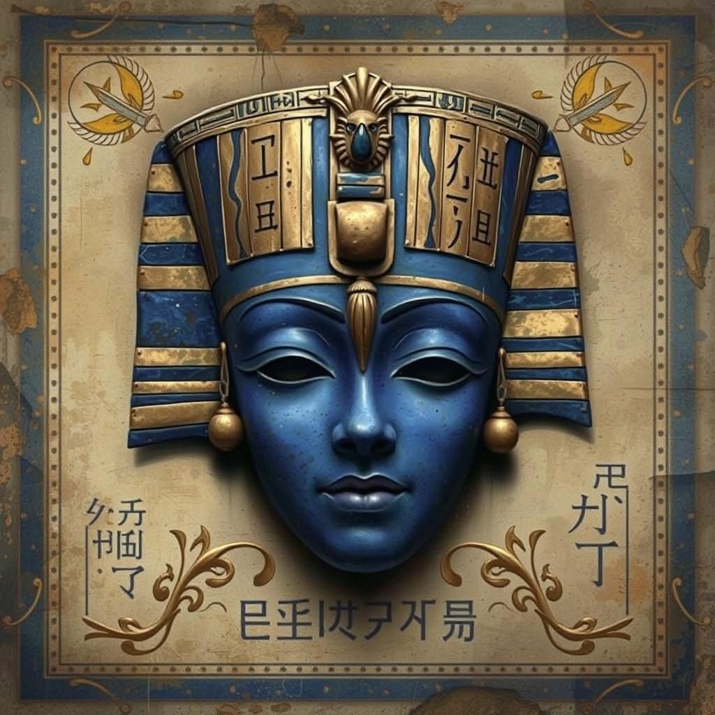 Ornate Egyptian Mask in Gothic Surrealist Style