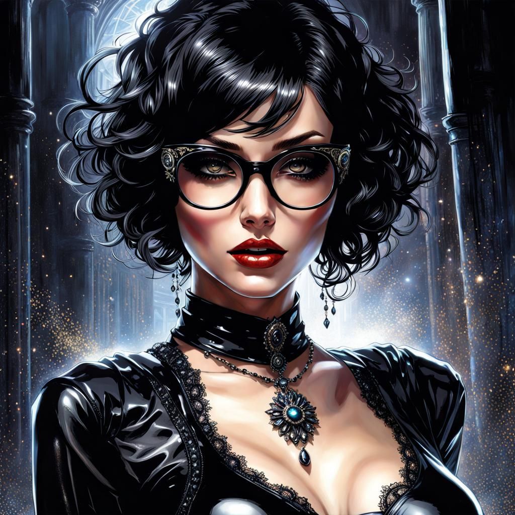 Beautiful Gothic Spanish Woman in Latex and Lace