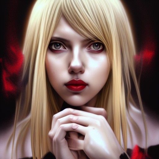 Misa Amane Cosplay Portrait in Digital Art Style