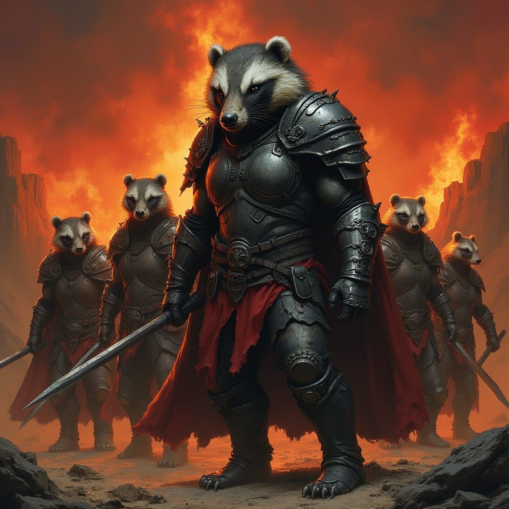 Badger Warriors in a Smoldering Landscape