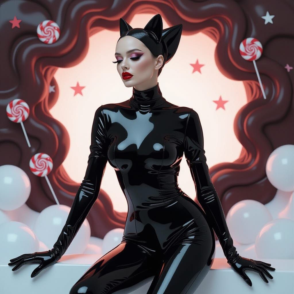 Licorice Skin Model in Latex, Cosmic Horror Fashion