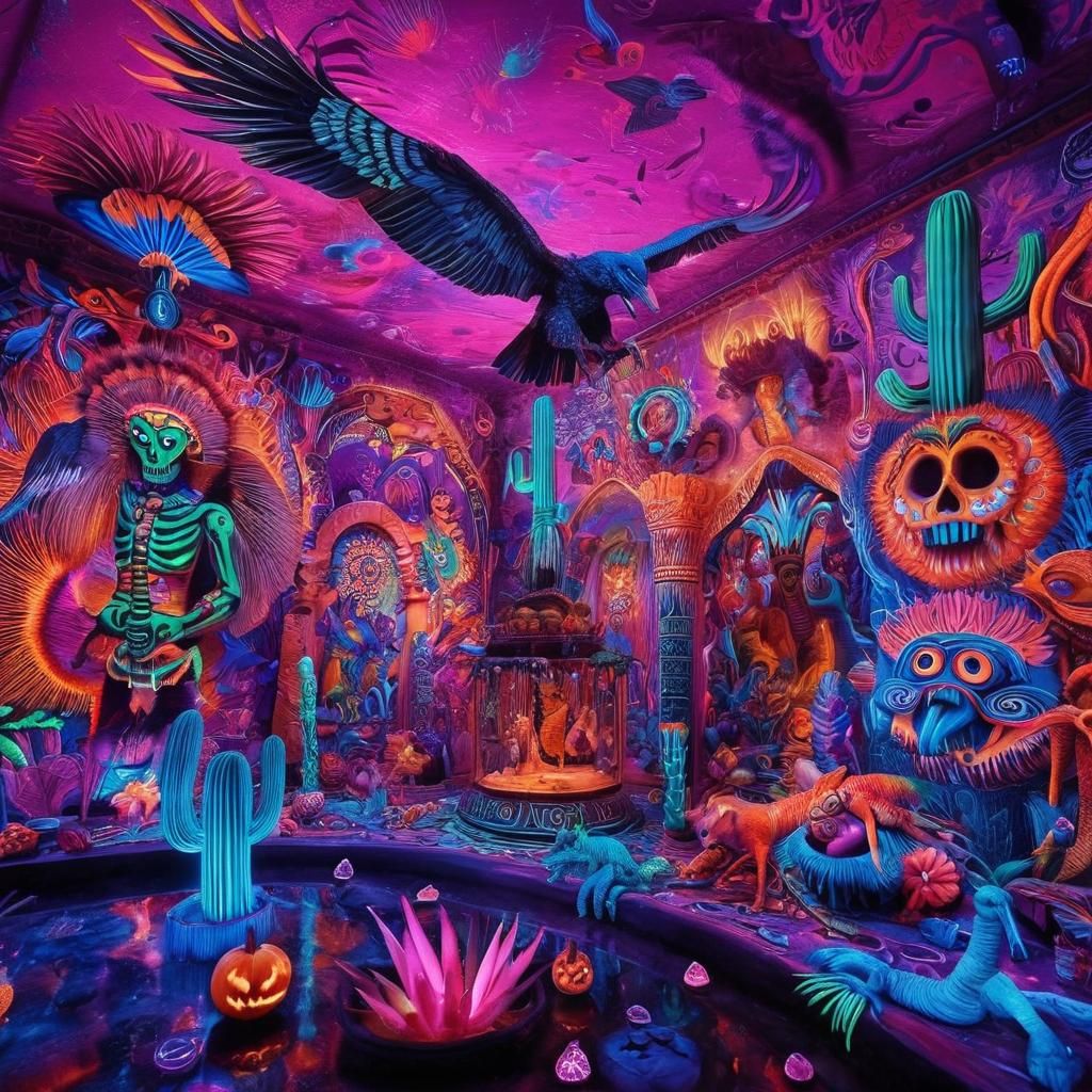 Vibrant Mexican Folk Art: Club Nagual Interior