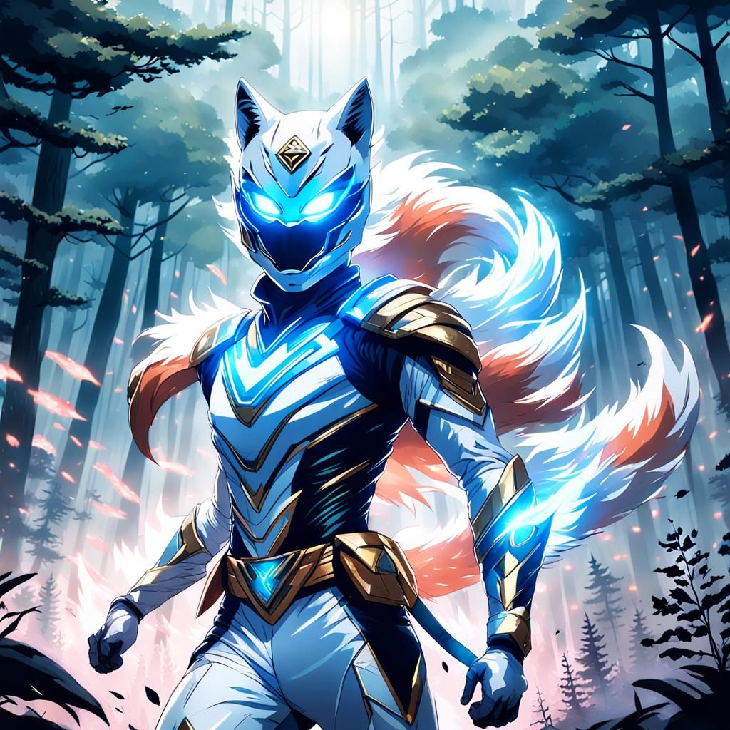 Kitsune Power Ranger in Mystical Forest