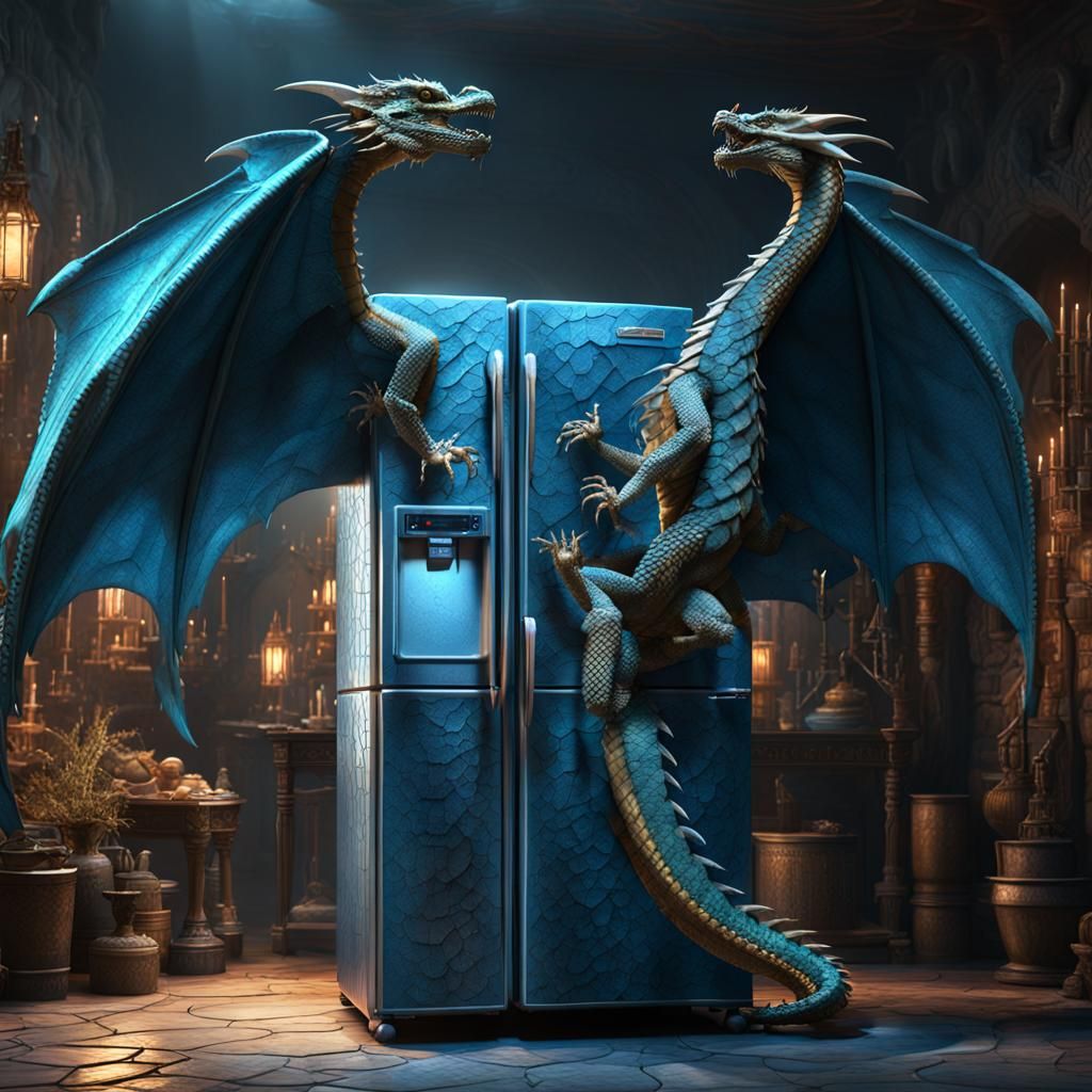 Dragon Refrigerator Fantasy Concept Art