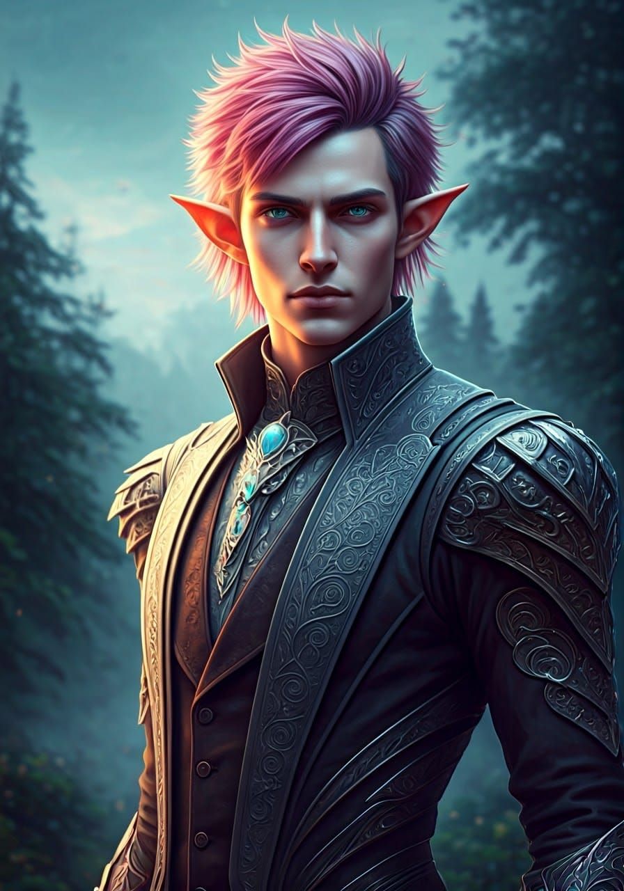 Ethereal Fantasy Elf in Hyper-Realistic Art Nouveau Style