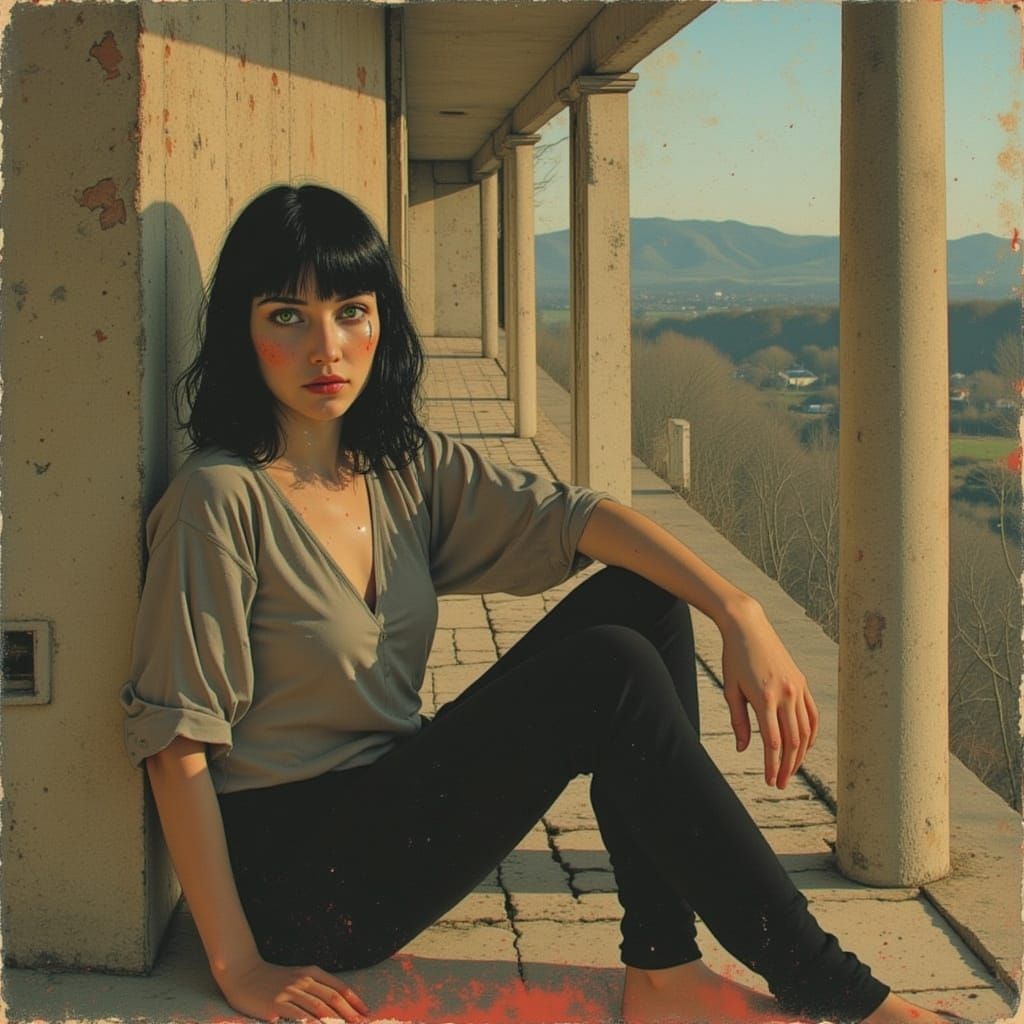 Neon Noir: A Hyperrealistic Portrait of a Woman