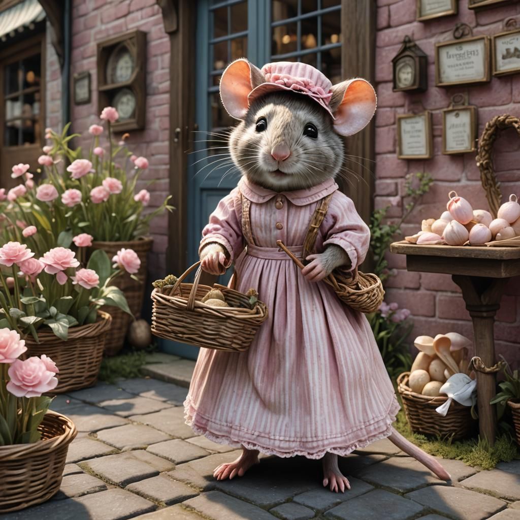 Victorian Mice Village in Beatrix Potter Style