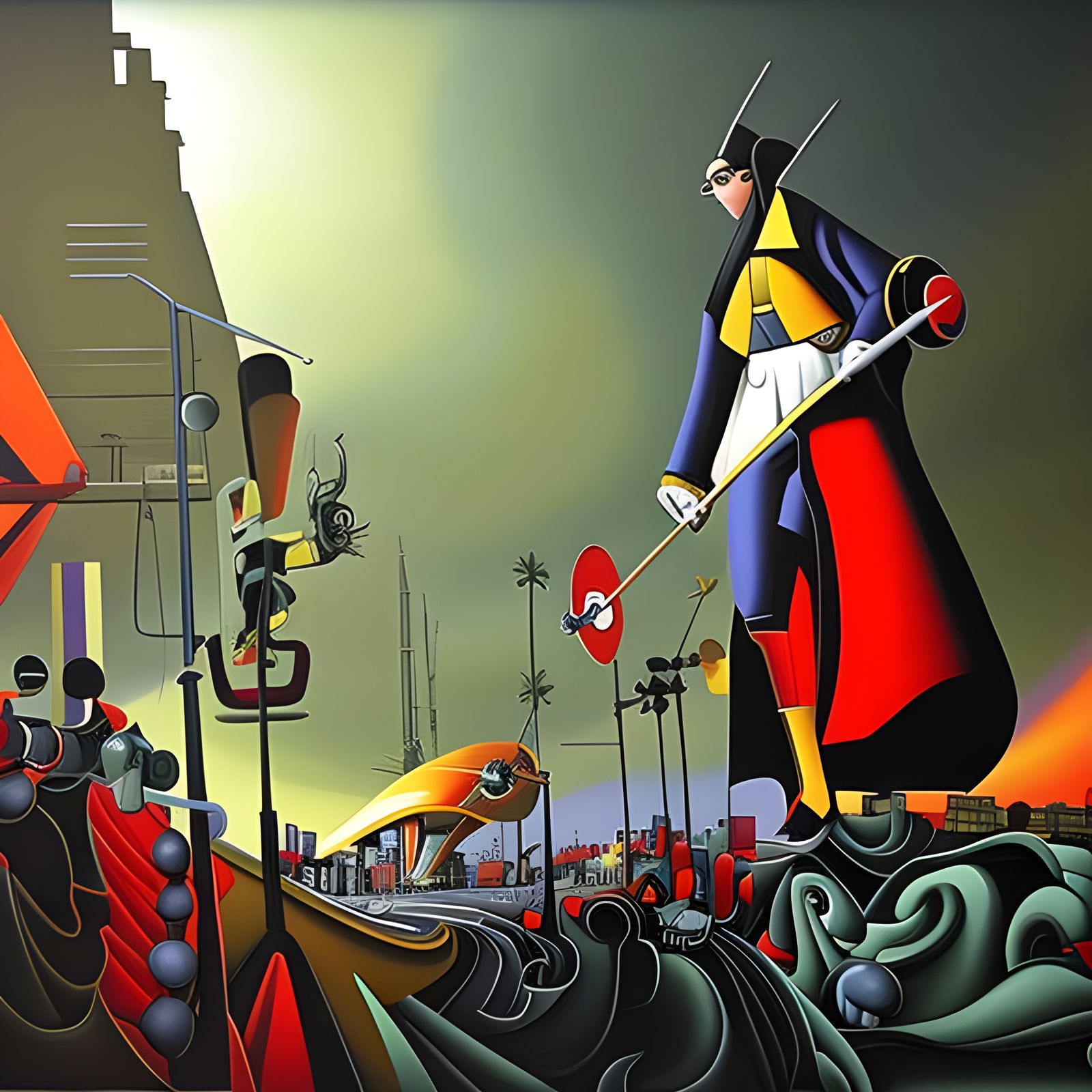 Surreal Dreamscape Painting with Magic Particles