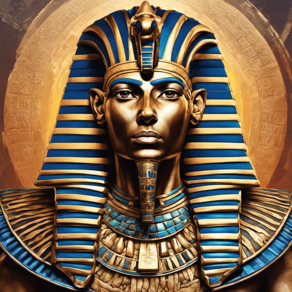 Hyperrealistic Egyptian Pharaoh Portrait in Splash Art Style