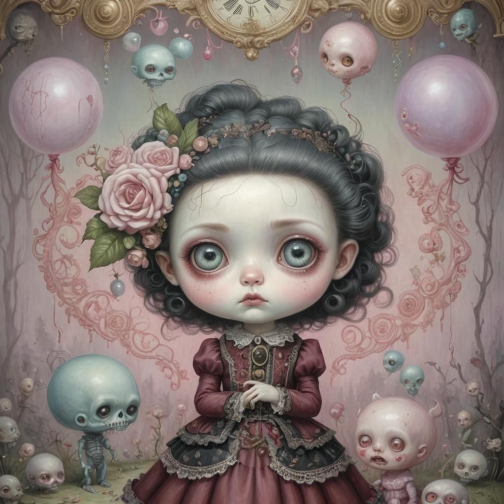 Intriguing Toddler in a Surreal Whimsical Fantasy